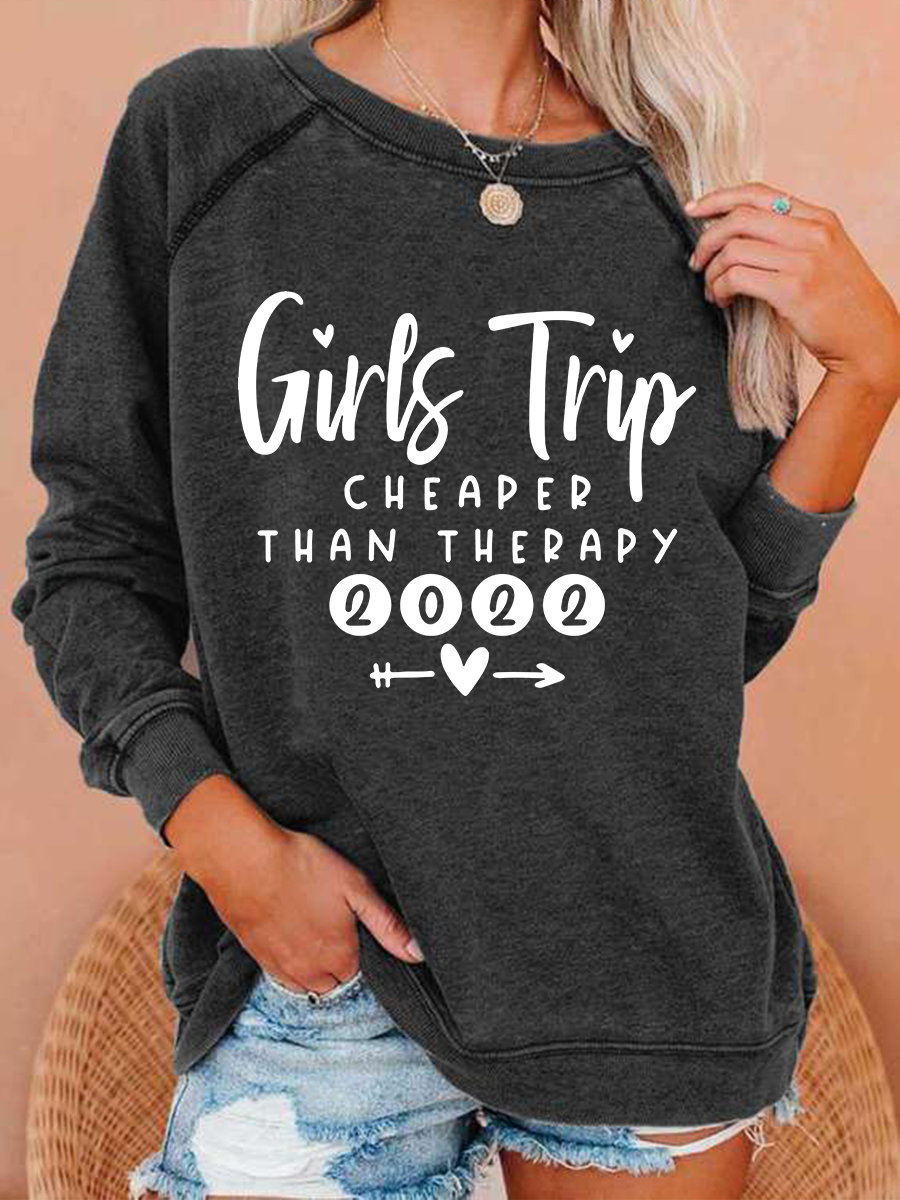 New Year Top Girls Trip 2022 Therapy Long Sleeve Top - Outlets Forever