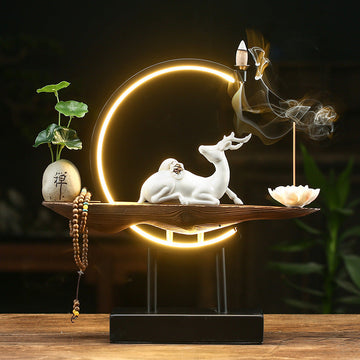 Light Ring White Porcelain Deer Home Furnishing Living Room