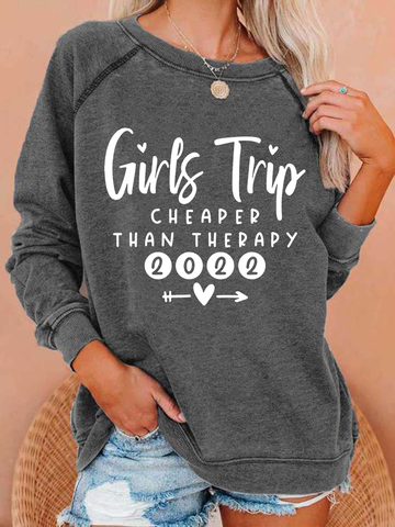 New Year Top Girls Trip 2022 Therapy Long Sleeve Top - Outlets Forever