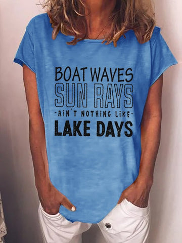 Boat Waves Sun Rays Ain't Nothing Like Lake Days Shirt