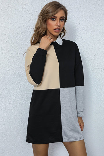 Color Block Sweatshirt Dress