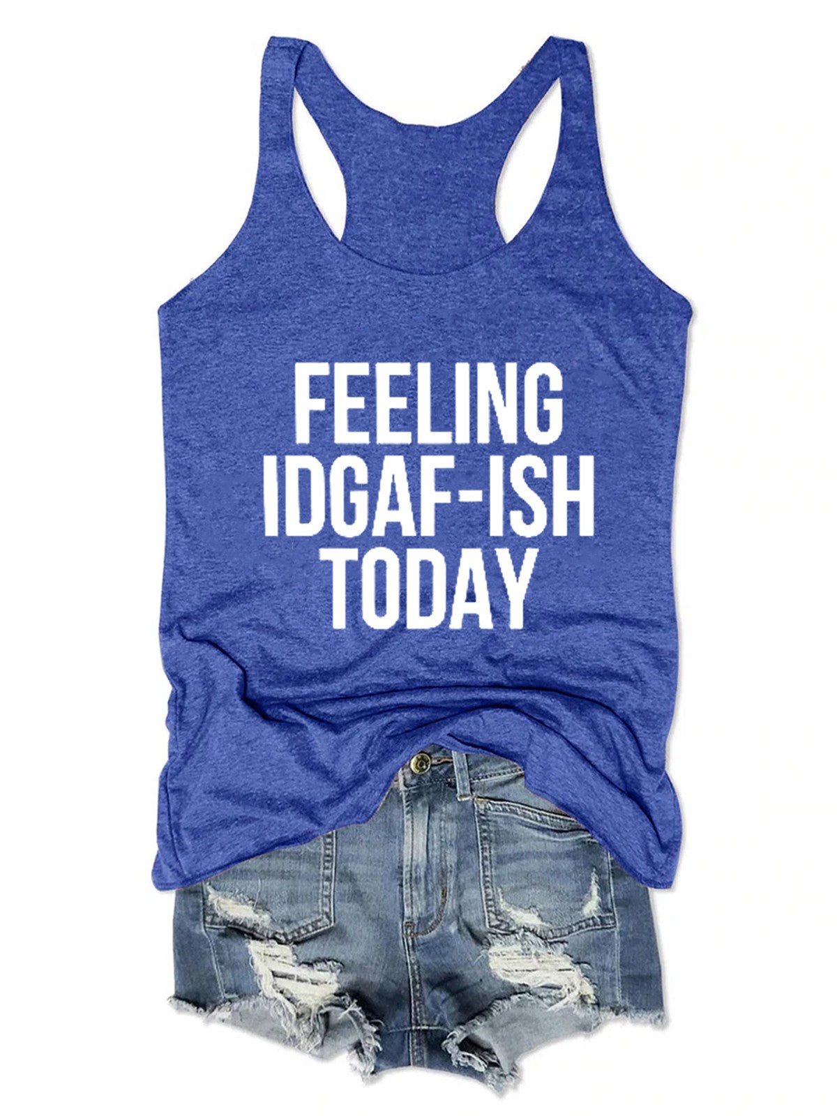 Feeling Text Printed Women Tank Top - Outlets Forever