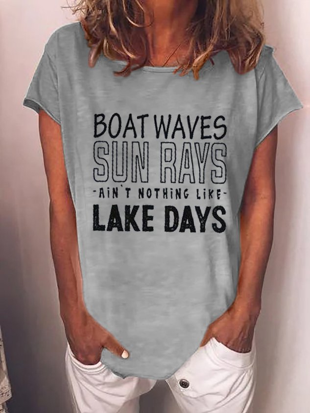 Boat Waves Sun Rays Ain't Nothing Like Lake Days Shirt - Outlets Forever