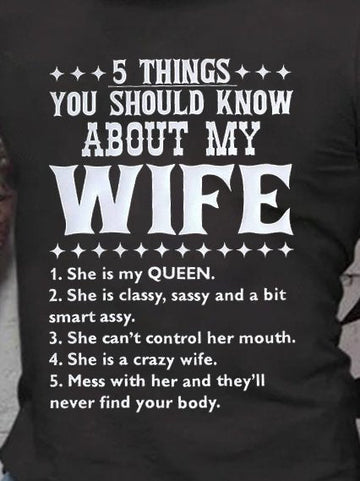 Five Things About My Wife  Men's T-shirt