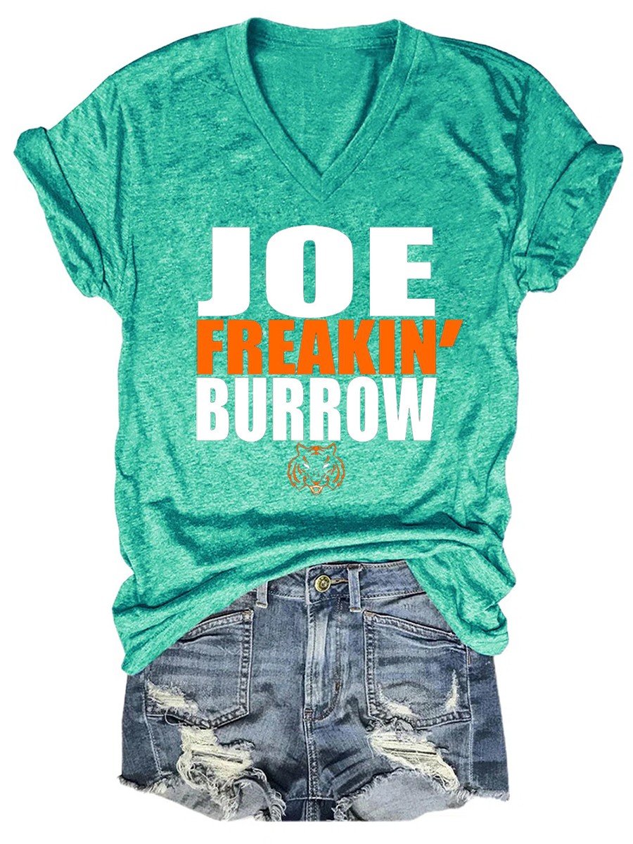 Women's Joe Freaking Burrow V-neck T-shirt - Outlets Forever