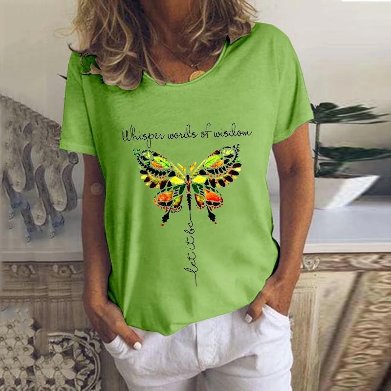 Women Whisper Words Of Wisdom Let It Be Butterfly T-Shirt - Outlets Forever