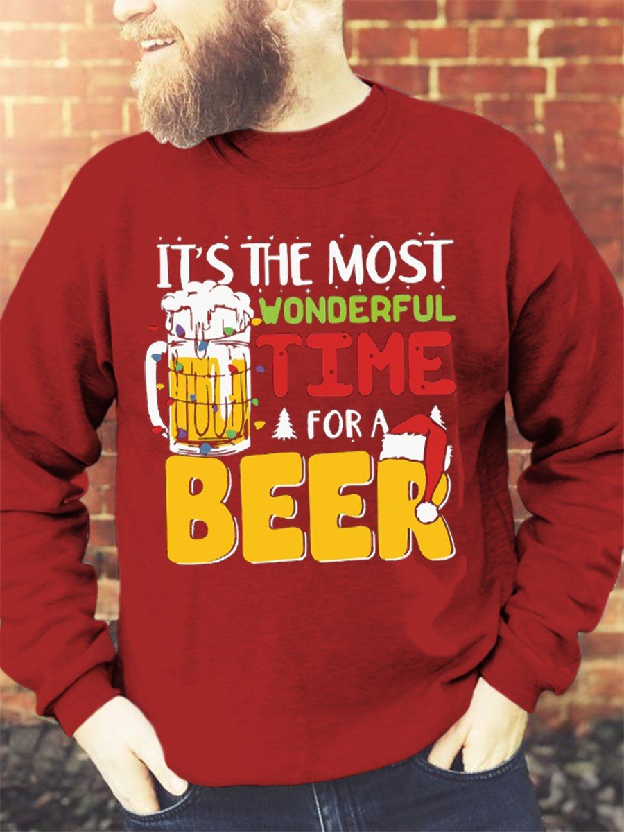 Men's It's The Most Wonderful Time For A Beer Sweatshirt - Outlets Forever