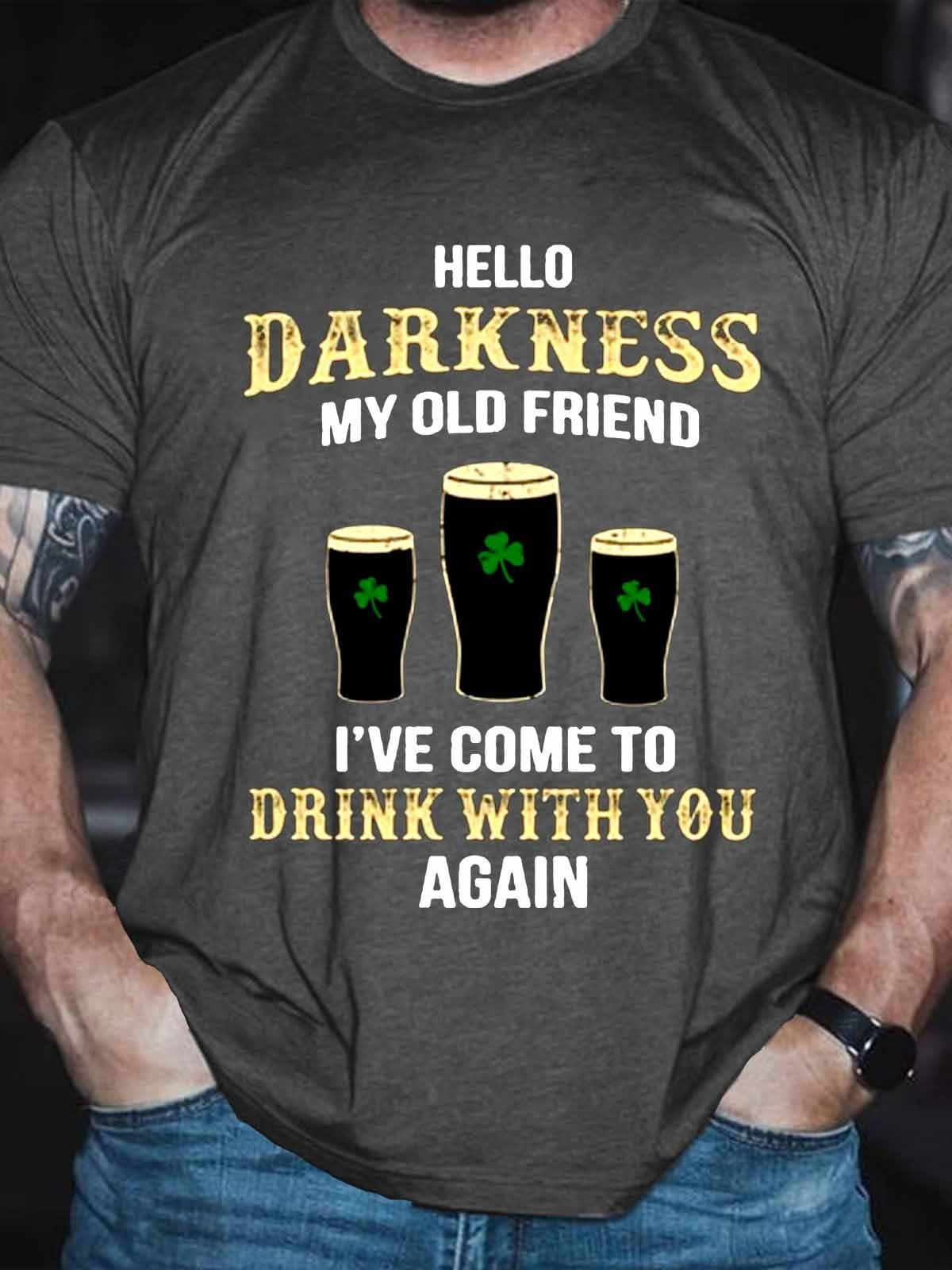 Men's Darkness Old Friend Drink Beer Irish St Patty's Day T-Shirt - Outlets Forever