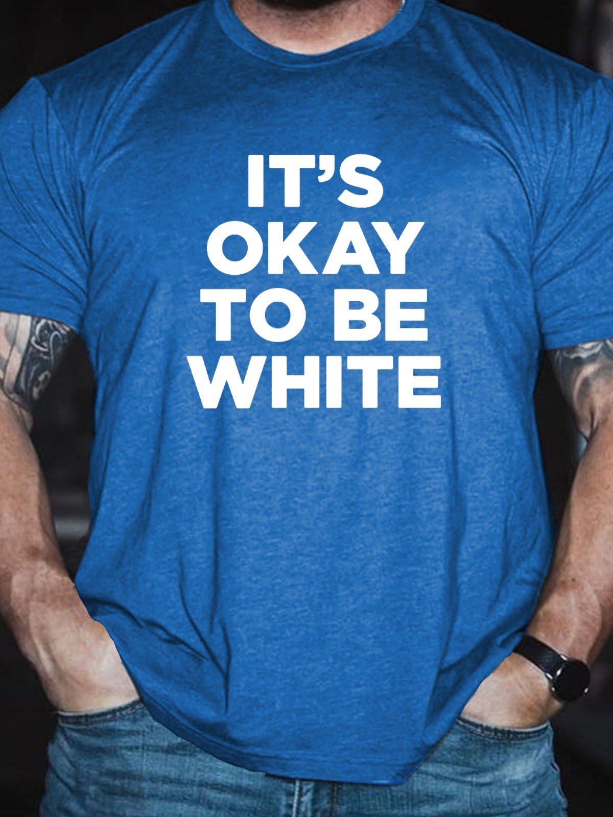 Men's Its OK To Be White T-Shirt - Outlets Forever