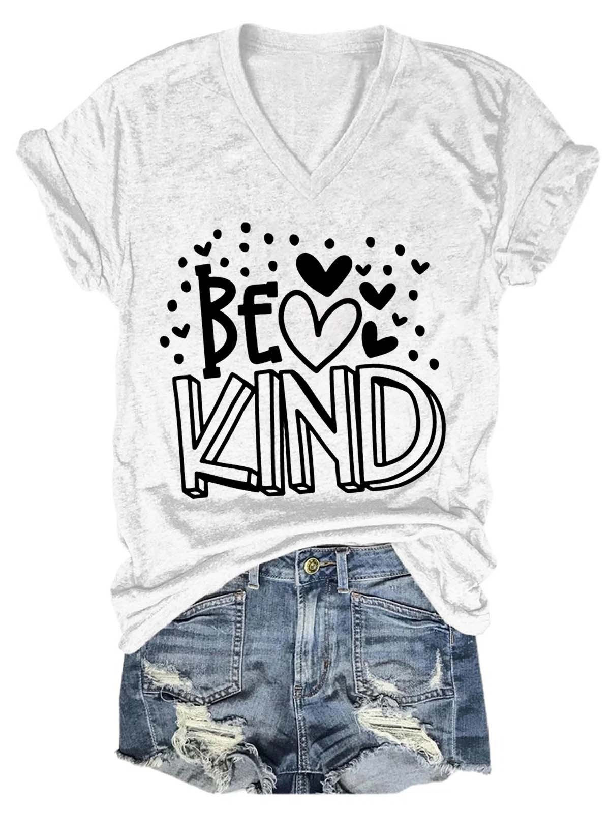 Women's Be Kind  V-Neck T-Shirt - Outlets Forever