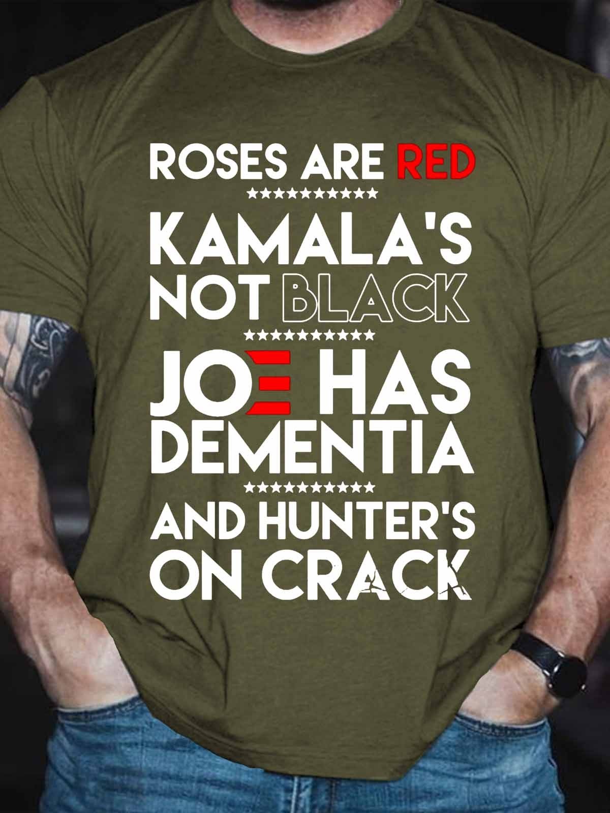 Men's Funny Roses Are Red Kamalas Not Black Joe Tee - Outlets Forever