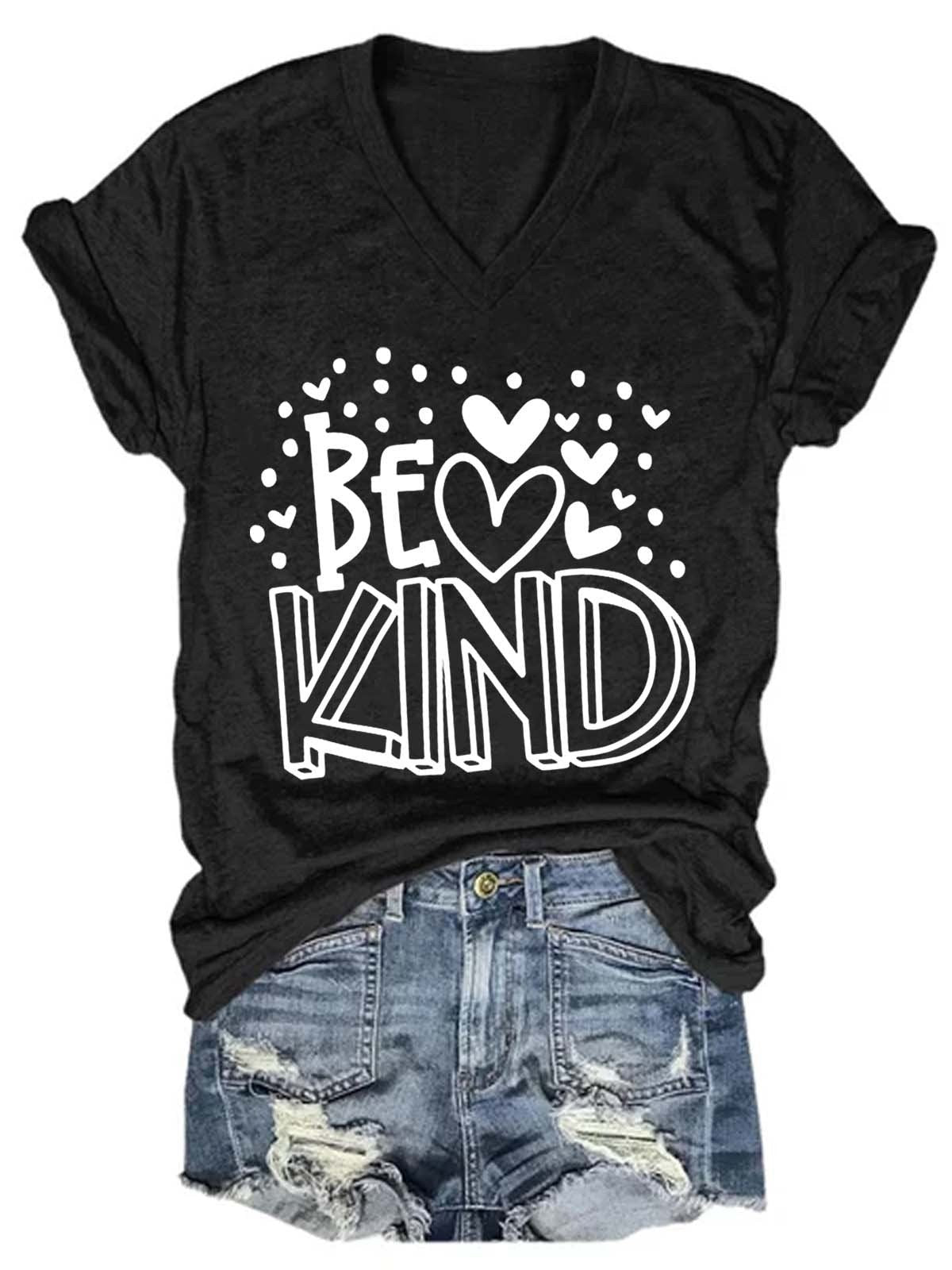 Women's Be Kind  V-Neck T-Shirt - Outlets Forever