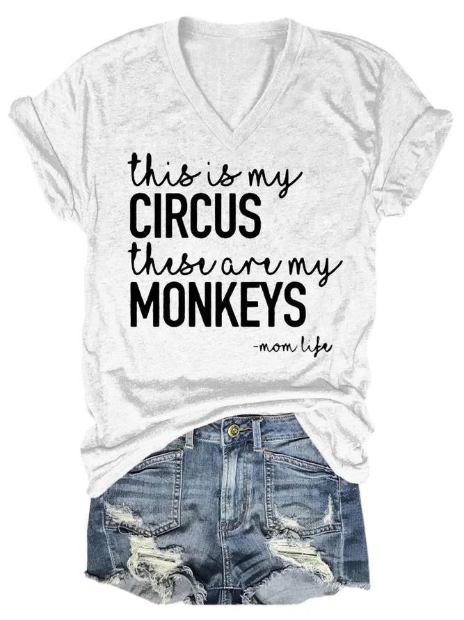 Circus Text Print Women's T-shirt - Outlets Forever