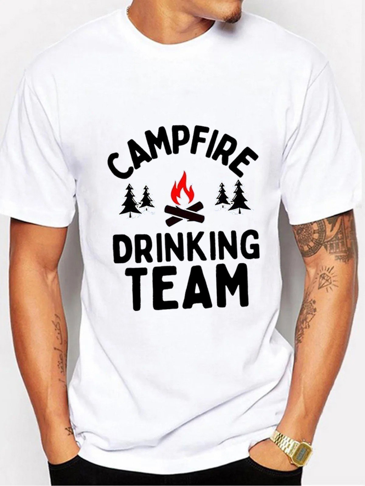 Campfire Drinking Team Men's T-shirt - Outlets Forever