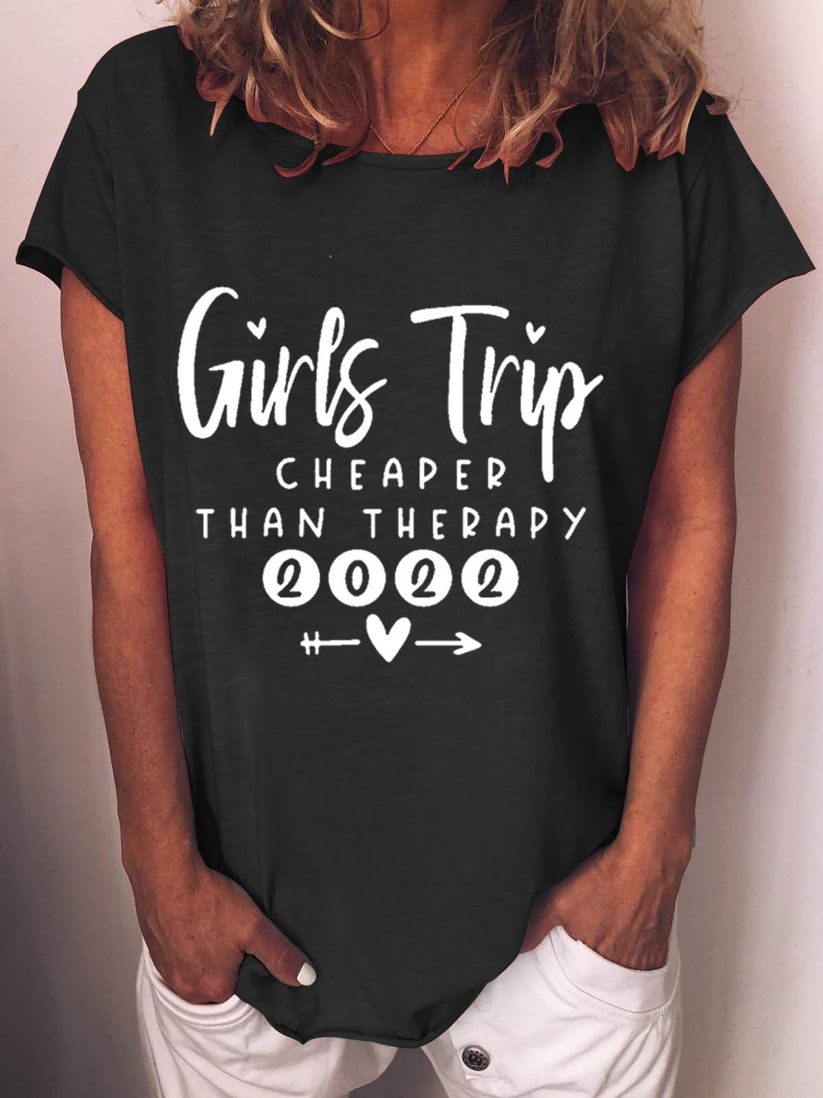 Women Girl's Trip Therapy 2022 Tee - Outlets Forever