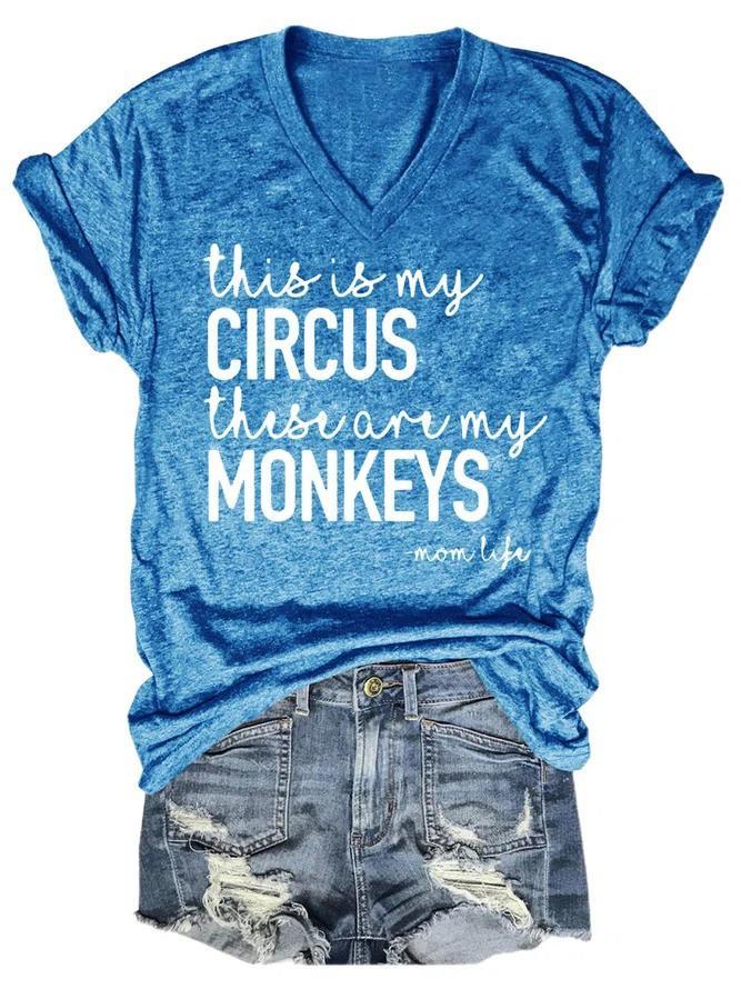 Circus Text Print Women's T-shirt - Outlets Forever