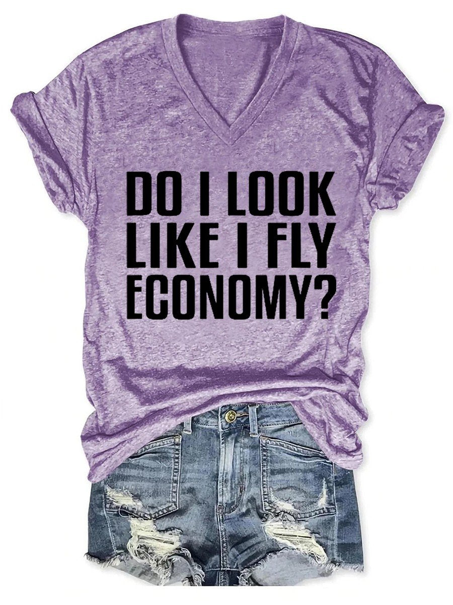 Women's Do I Look Like I Fly Economy V-neck T-shirt - Outlets Forever