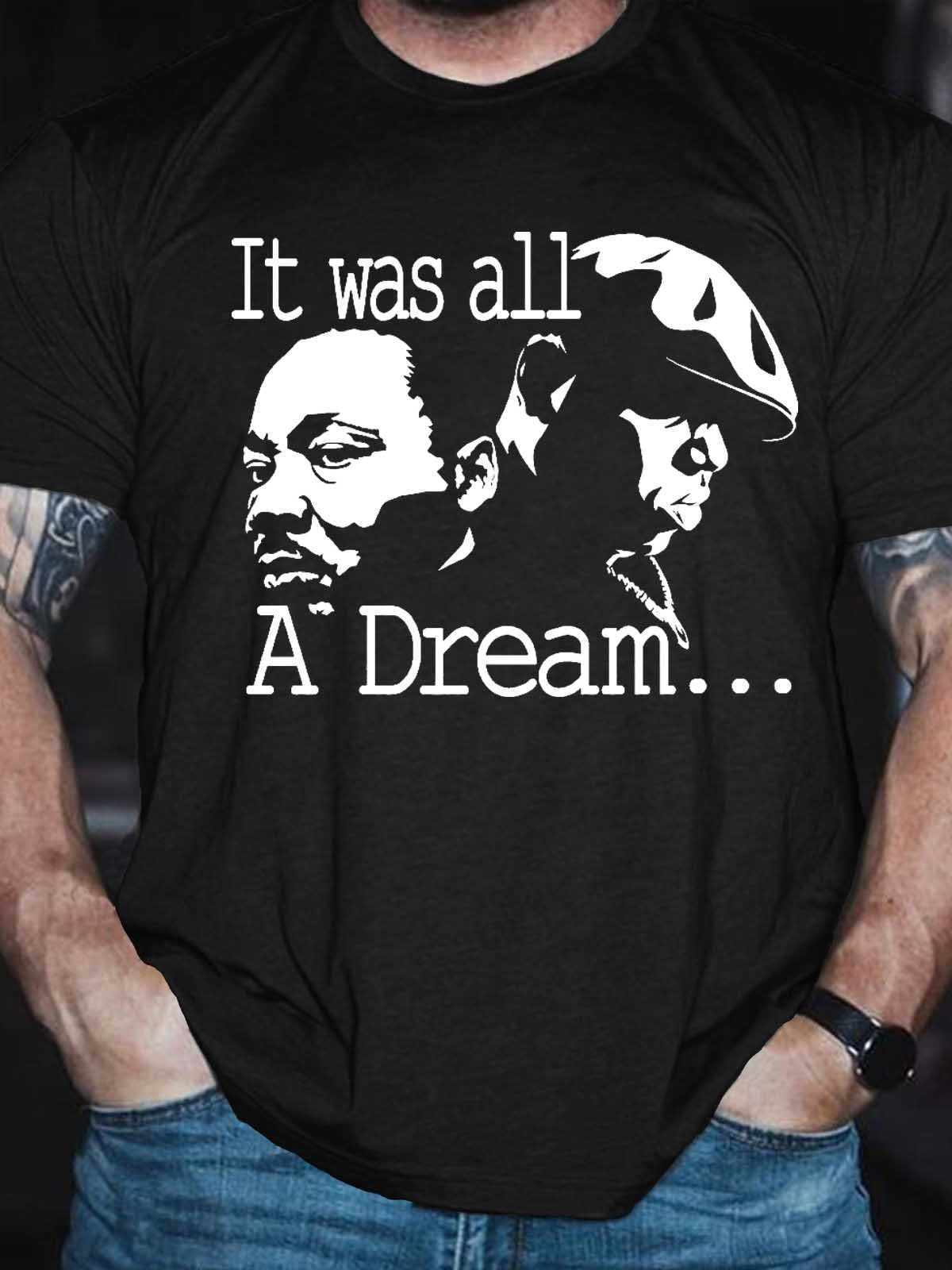 Men's Black History It Was All A Dream Martin Luther King T-Shirt - Outlets Forever