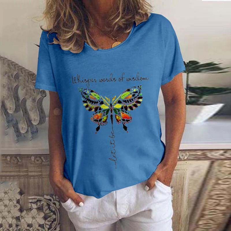 Women Whisper Words Of Wisdom Let It Be Butterfly T-Shirt - Outlets Forever