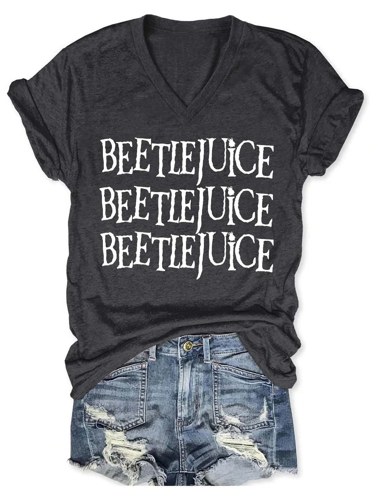 Women's Beetlejuice V-Neck T-Shirt - Outlets Forever