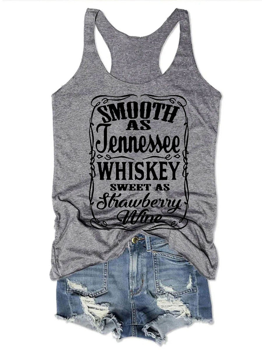Smooth As Tennessee Whiskey Sweet As Strawberry Wine Women's Tank Top - Outlets Forever