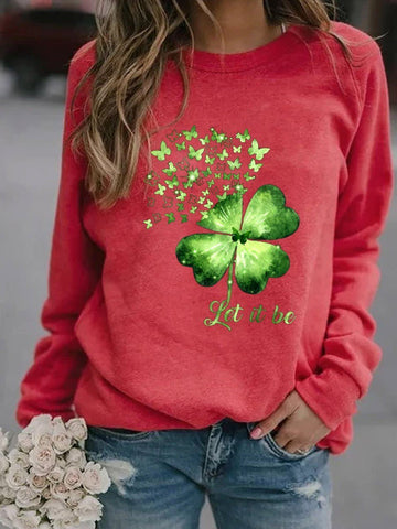 Women's Let It Be Hippie Shamrock Butterfly Sweatshirt