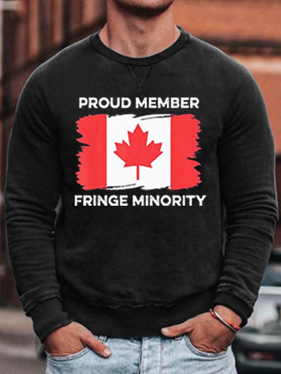 Men's Proud Member Fringe Minority Canadian Truckers Canada Truck Sweatshirt - Outlets Forever