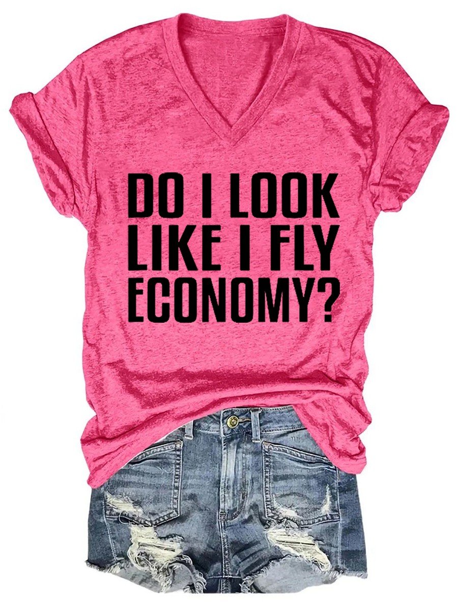 Women's Do I Look Like I Fly Economy V-neck T-shirt - Outlets Forever