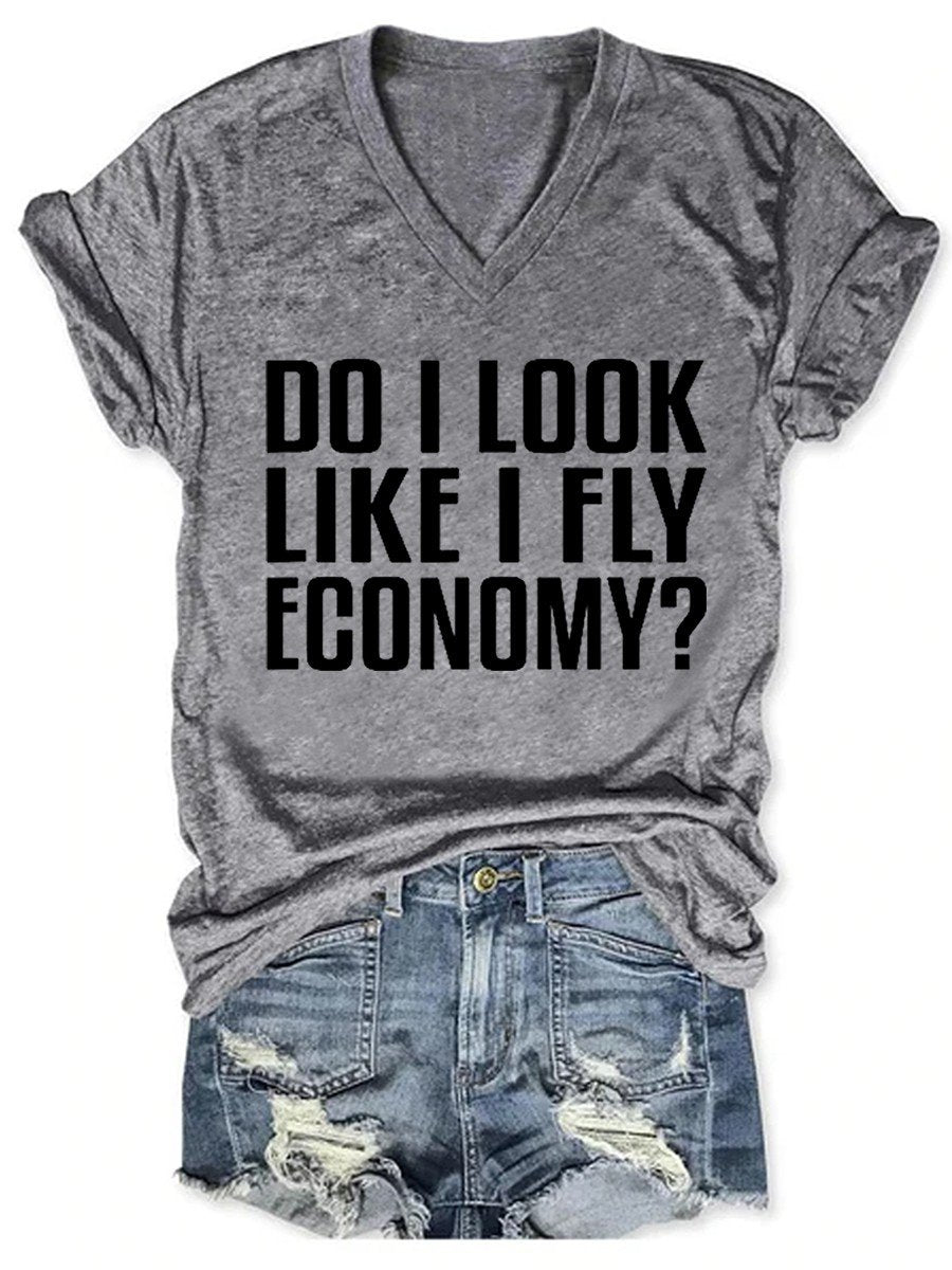 Women's Do I Look Like I Fly Economy V-neck T-shirt - Outlets Forever