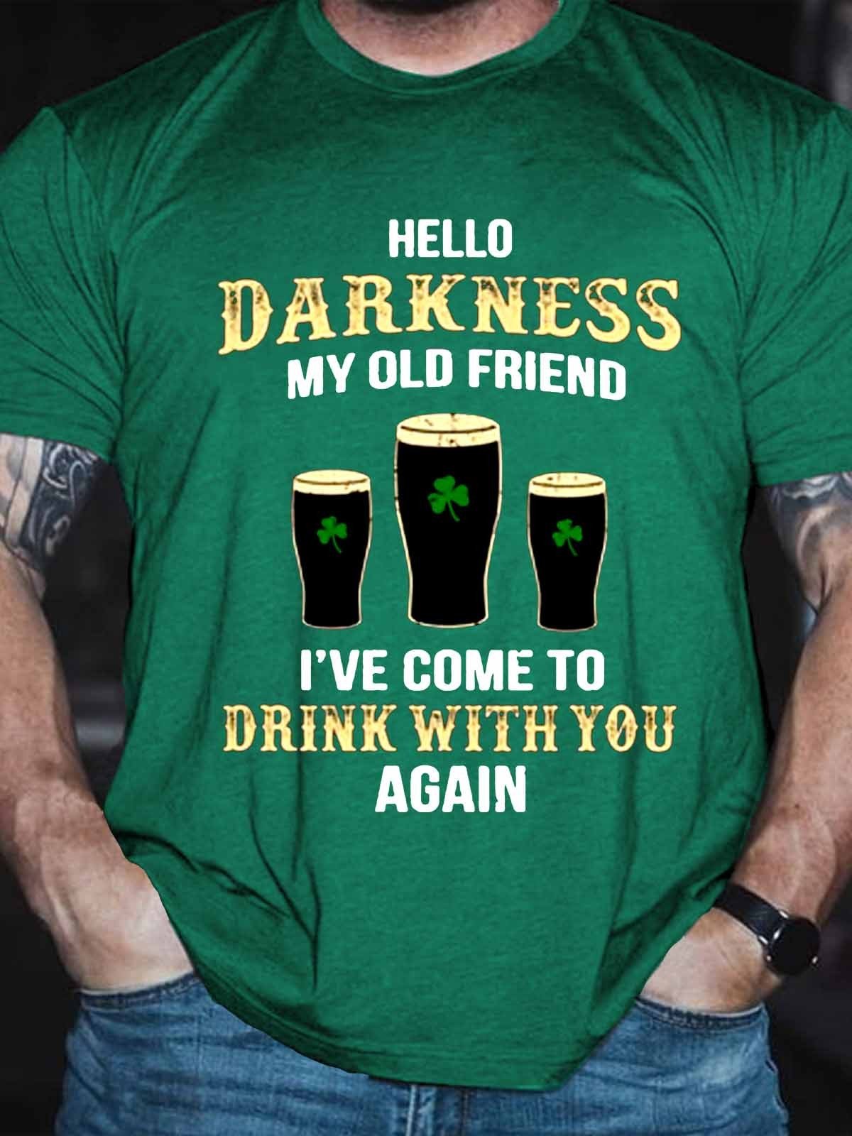 Men's Darkness Old Friend Drink Beer Irish St Patty's Day T-Shirt - Outlets Forever