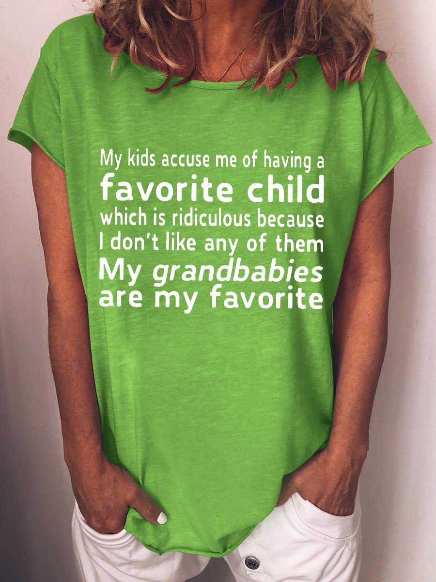 Women My Grandchildren Are My Favorite Funny Grandmother T-Shirt - Outlets Forever