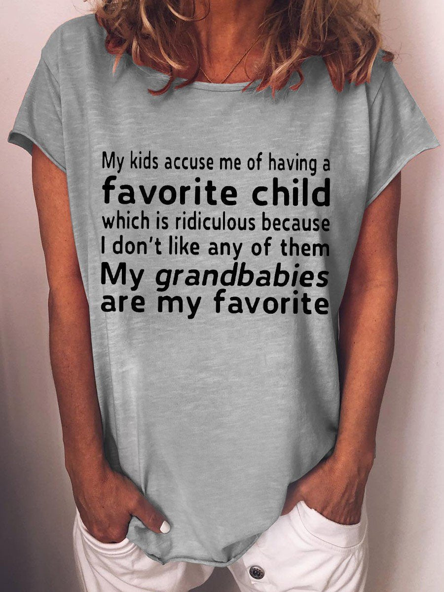 Women My Grandchildren Are My Favorite Funny Grandmother T-Shirt - Outlets Forever