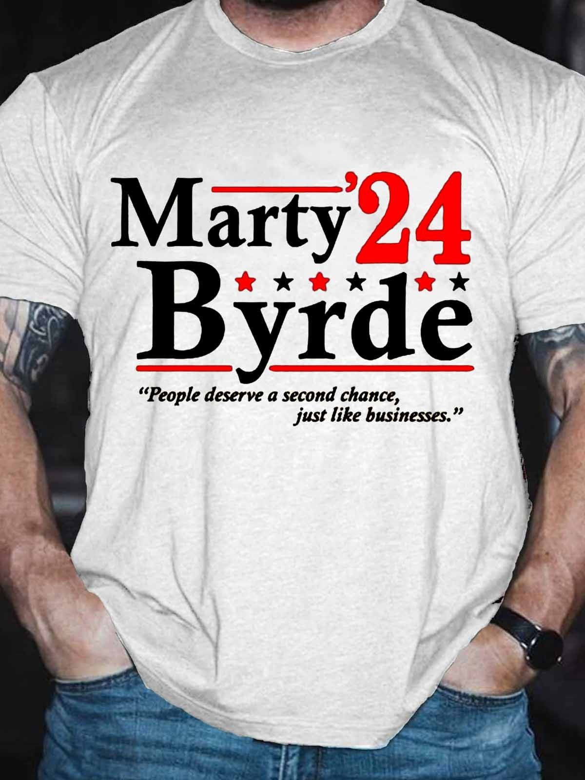 Men's Funny Marty Byrde 2024 People Deserve A Second Chance Just Like Businesses T-Shirt - Outlets Forever