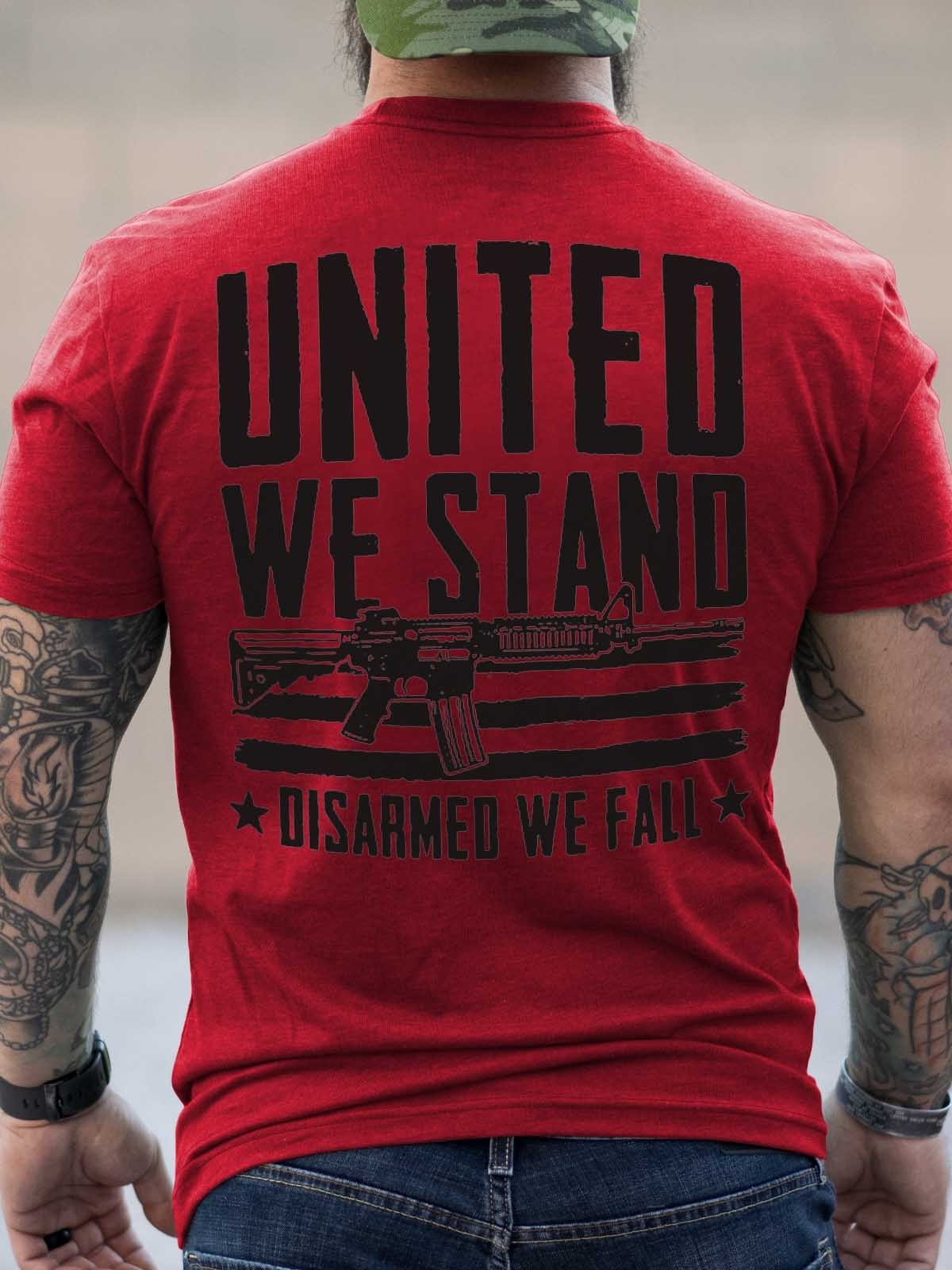 Men's United We Stand Disarmed We Fall T-Shirt - Outlets Forever