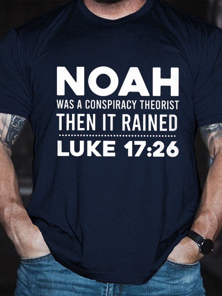 Men's Noah Was A Conspiracy Theorist Classic T-shirt - Outlets Forever
