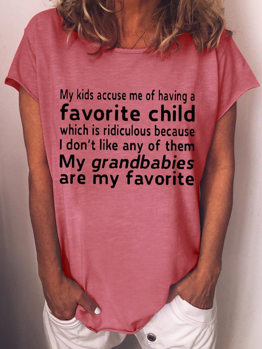 Women My Grandchildren Are My Favorite Funny Grandmother T-Shirt - Outlets Forever