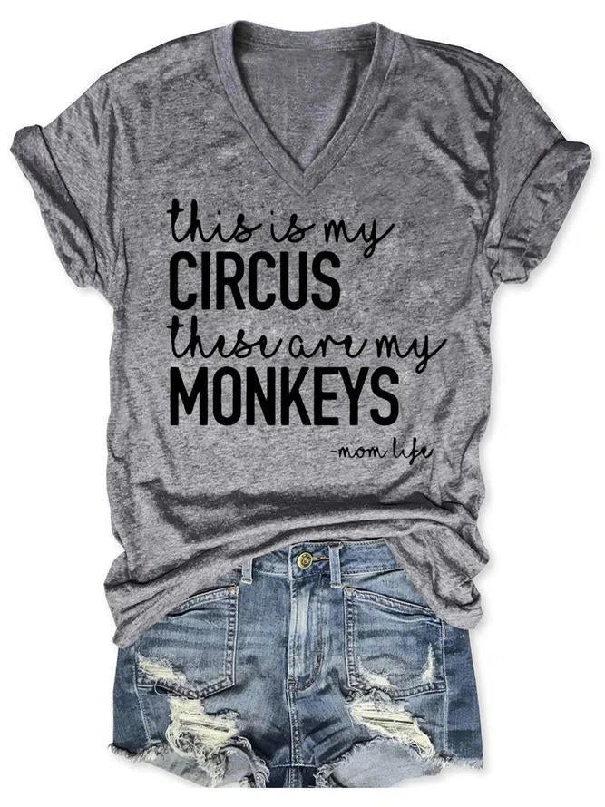 Circus Text Print Women's T-shirt - Outlets Forever