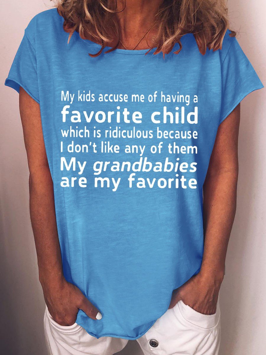 Women My Grandchildren Are My Favorite Funny Grandmother T-Shirt - Outlets Forever