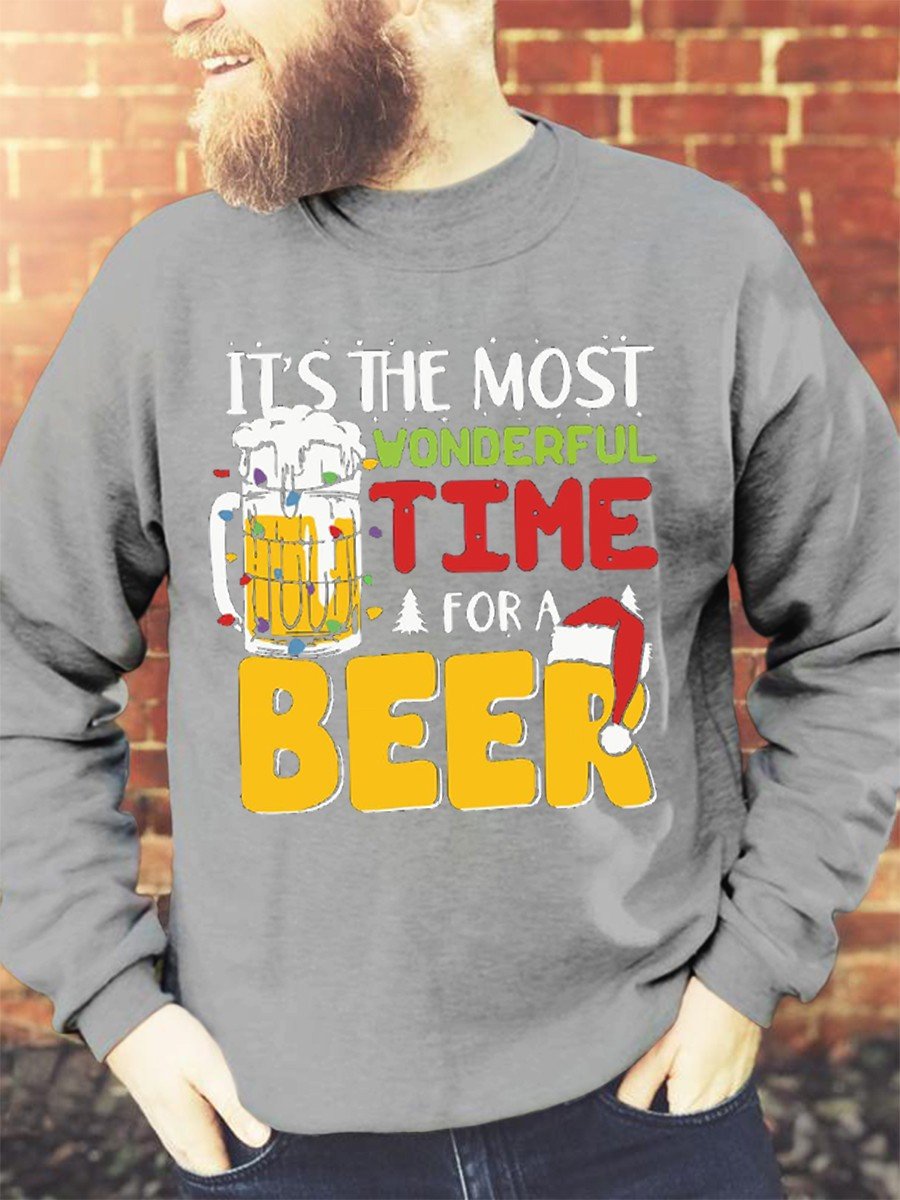 Men's It's The Most Wonderful Time For A Beer Sweatshirt - Outlets Forever