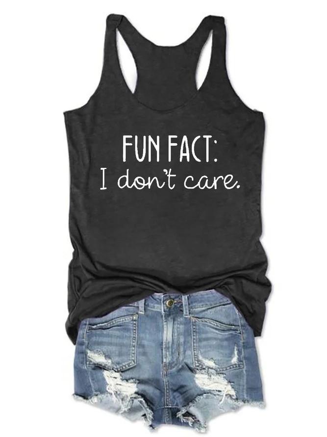 Fun Fact Text Printing Women Tank Top - Outlets Forever