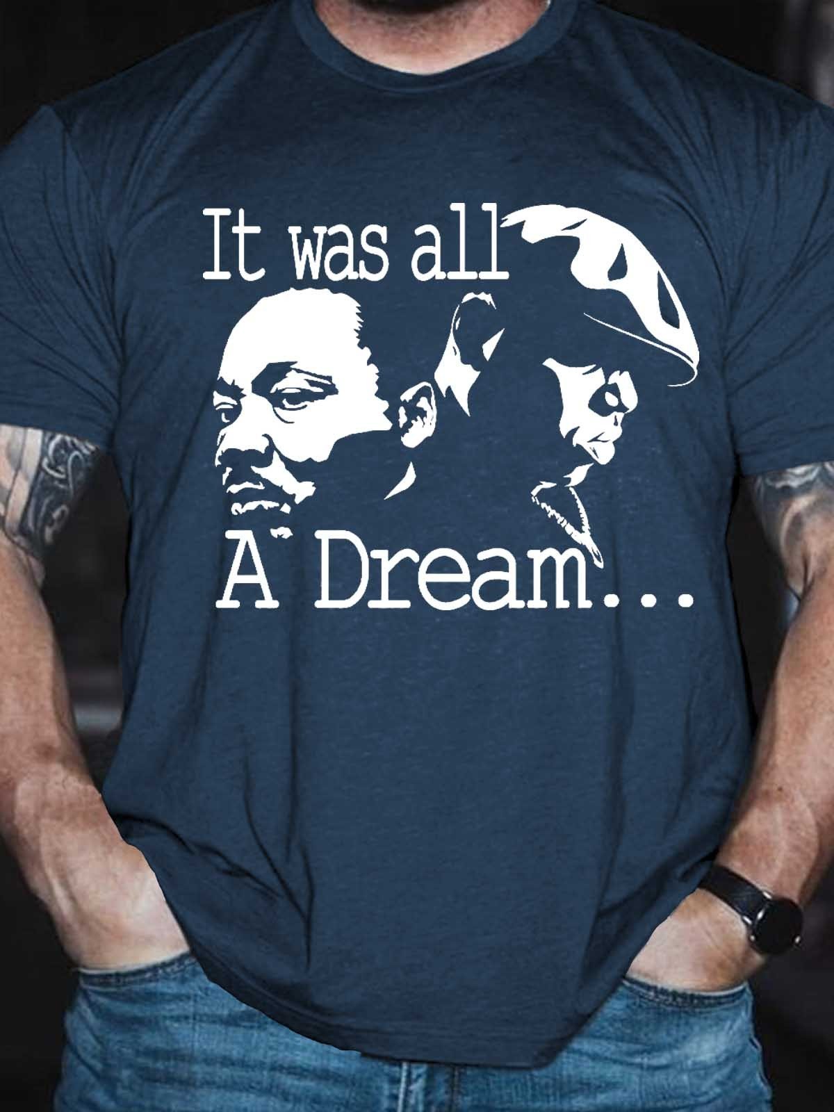 Men's Black History It Was All A Dream Martin Luther King T-Shirt - Outlets Forever