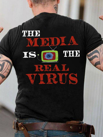 Men's The Media Is The Real Virus Classic T-shirt - Outlets Forever