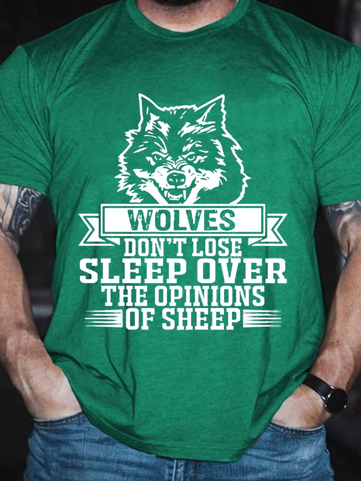 Men's Funny Wolves Wolves Don't Lose Sleep T-Shirt - Outlets Forever