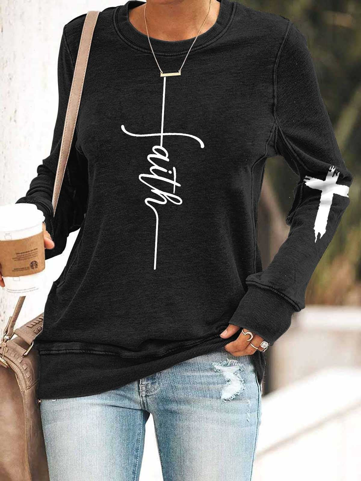 Women Faith Long Sleeve Top - Outlets Forever