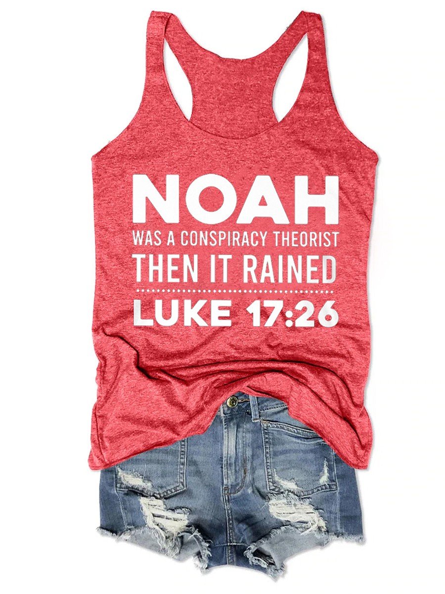 Women Noah Was A Conspiracy Theorist Tank Top - Outlets Forever