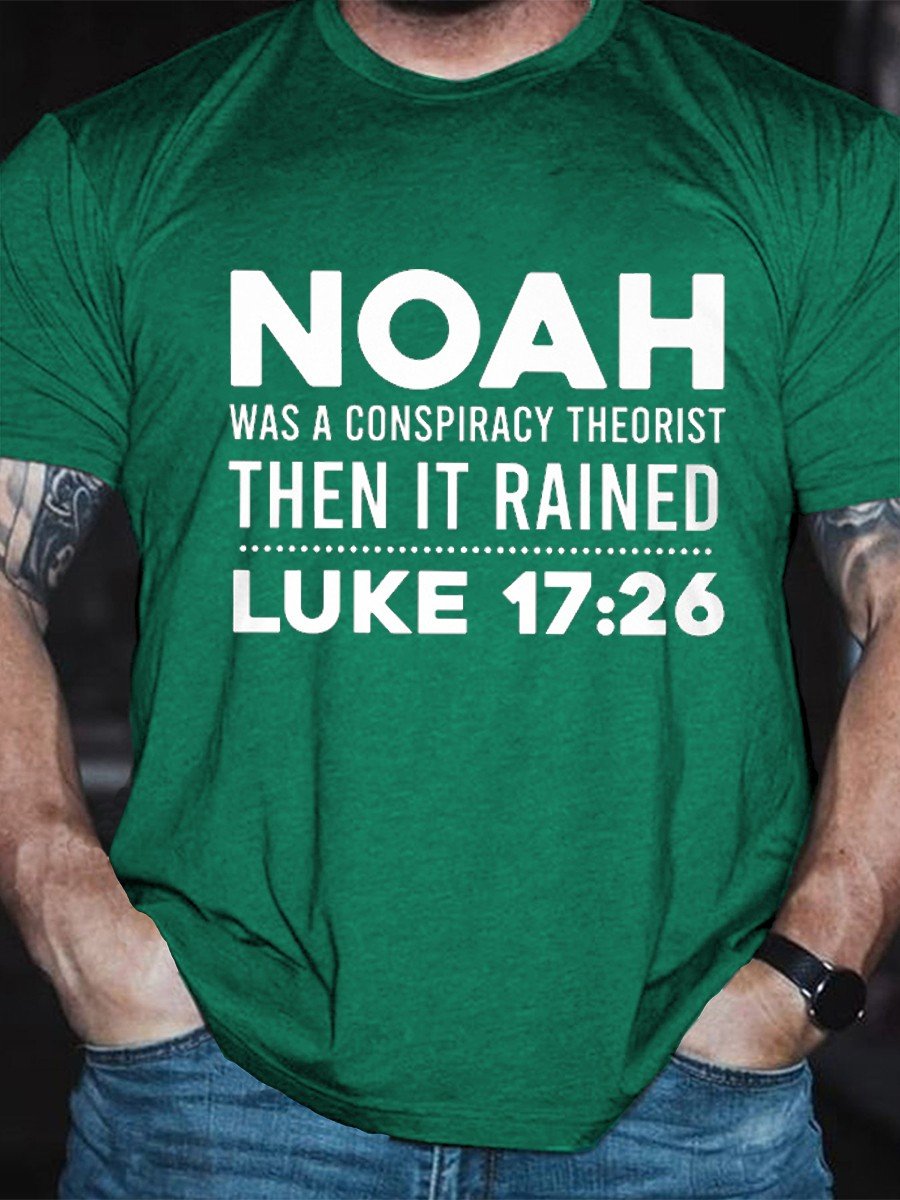 Men's Noah Was A Conspiracy Theorist Classic T-shirt - Outlets Forever