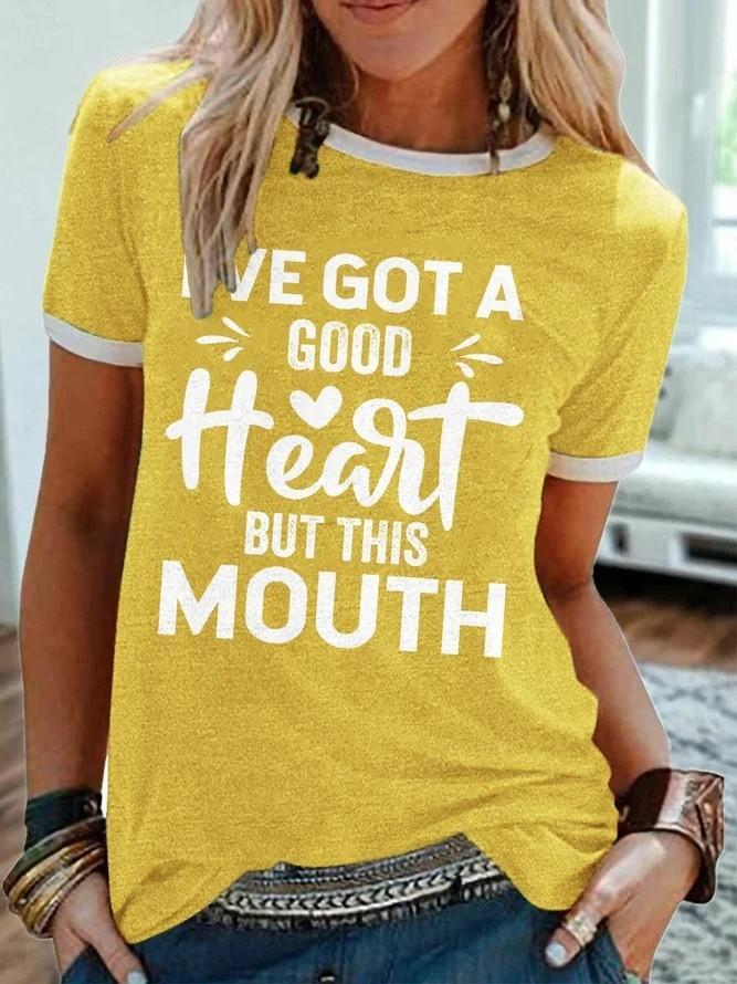 Kind Heart Text Print Women's T-shirts - Outlets Forever