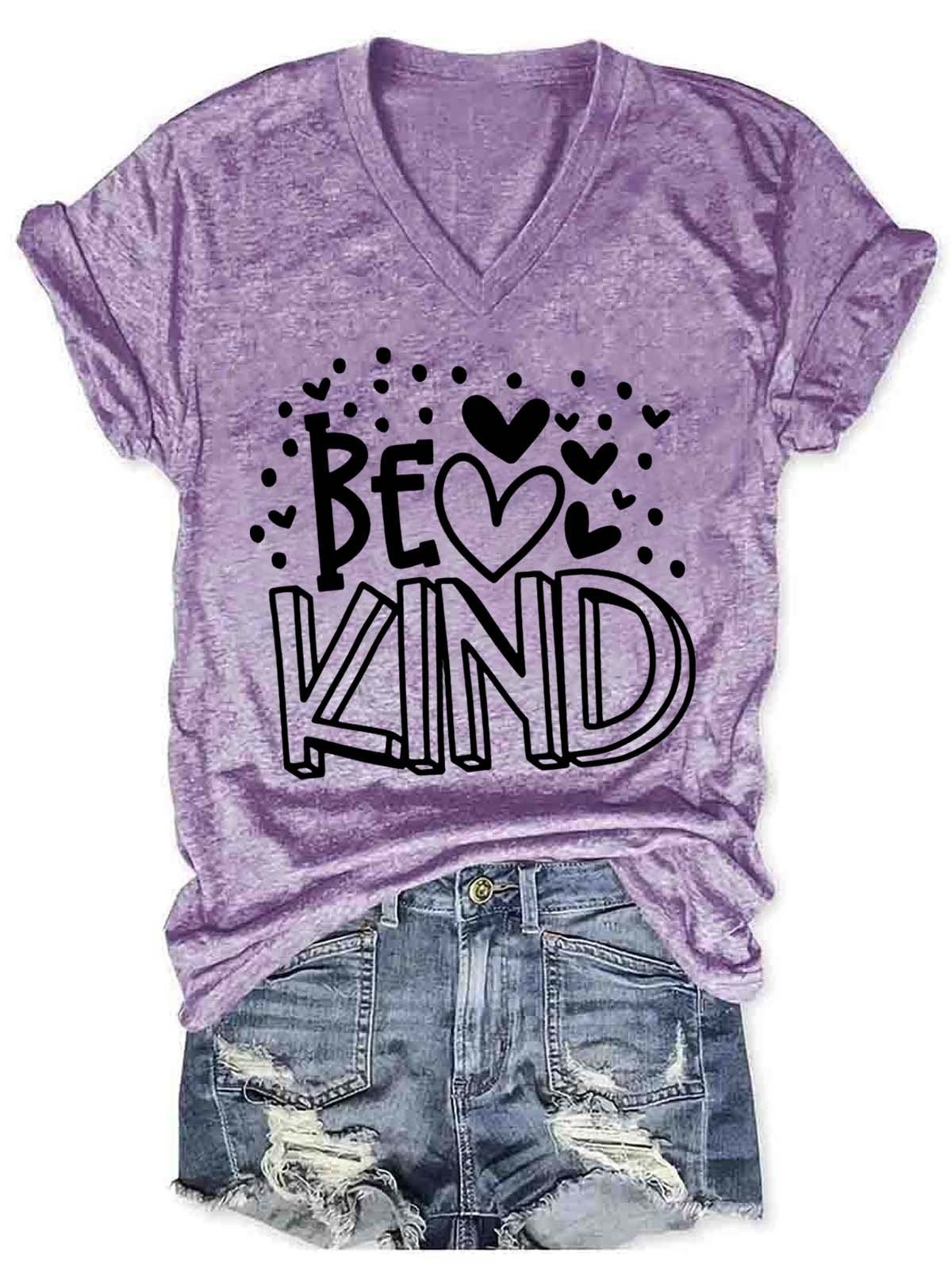 Women's Be Kind  V-Neck T-Shirt - Outlets Forever