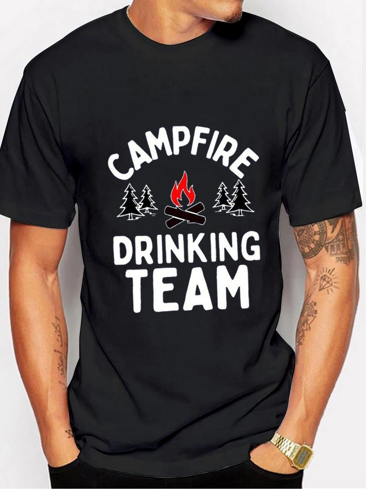 Campfire Drinking Team Men's T-shirt - Outlets Forever