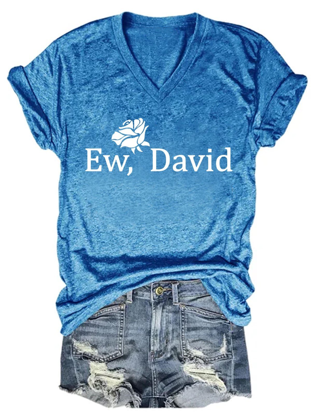 Women's Rose Apothecary  Ew DavidV-Neck T-Shirt - Outlets Forever